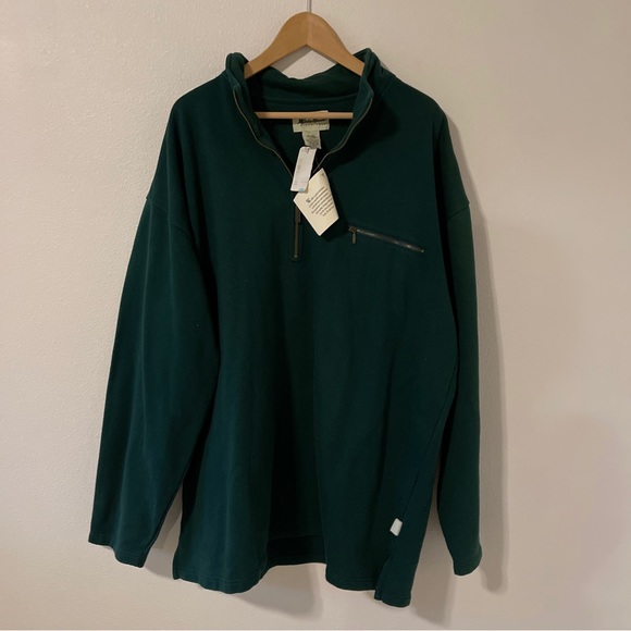 Eddie Bauer Other - Eddie Bauer Garment Washed Fleece 1/4 Zip Pullover Hunter Green Y2K NWT-XLT